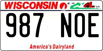 WI license plate 987NOE