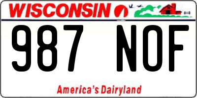 WI license plate 987NOF