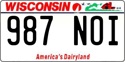 WI license plate 987NOI