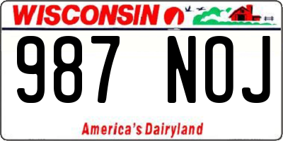 WI license plate 987NOJ