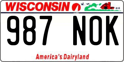 WI license plate 987NOK