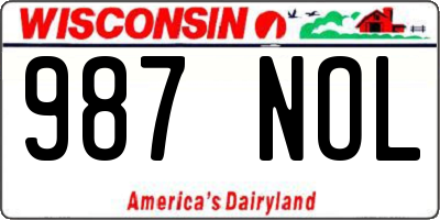 WI license plate 987NOL