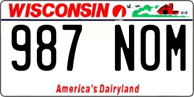 WI license plate 987NOM