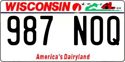 WI license plate 987NOQ