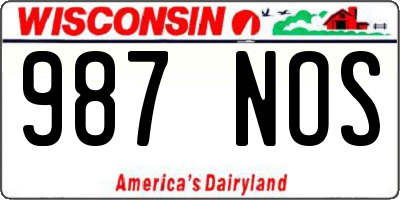 WI license plate 987NOS