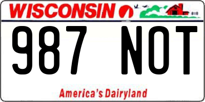 WI license plate 987NOT