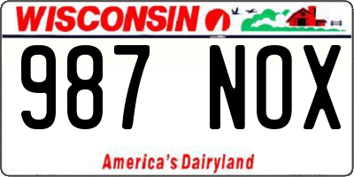 WI license plate 987NOX
