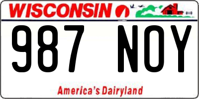 WI license plate 987NOY