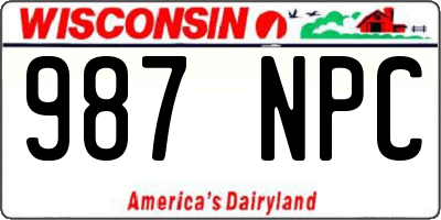 WI license plate 987NPC