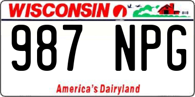 WI license plate 987NPG