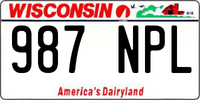 WI license plate 987NPL