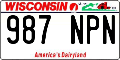 WI license plate 987NPN