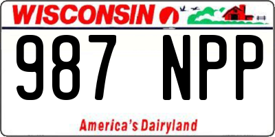 WI license plate 987NPP