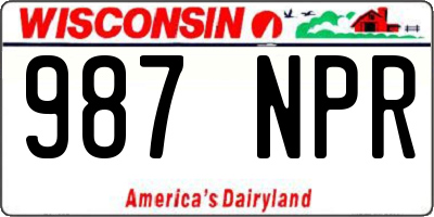 WI license plate 987NPR