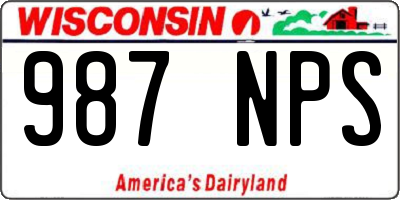 WI license plate 987NPS