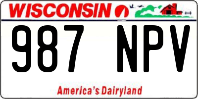 WI license plate 987NPV