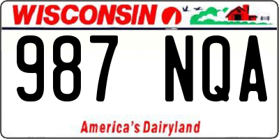 WI license plate 987NQA