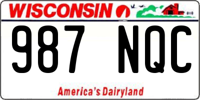 WI license plate 987NQC
