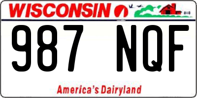 WI license plate 987NQF