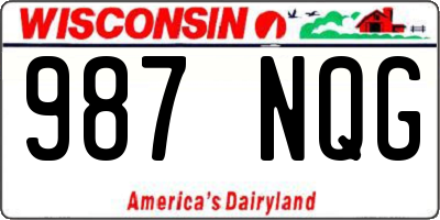 WI license plate 987NQG