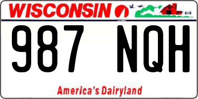WI license plate 987NQH