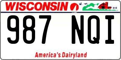 WI license plate 987NQI