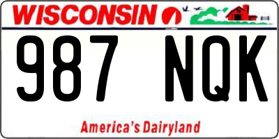 WI license plate 987NQK