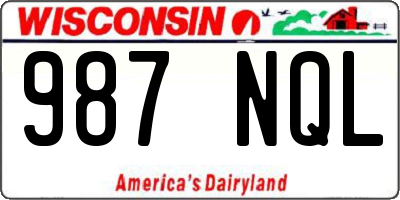WI license plate 987NQL