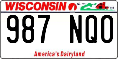 WI license plate 987NQO