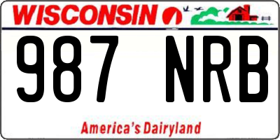 WI license plate 987NRB