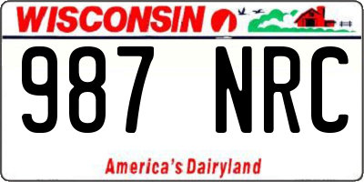 WI license plate 987NRC