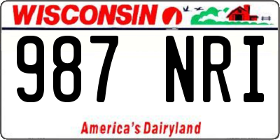 WI license plate 987NRI