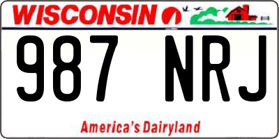 WI license plate 987NRJ