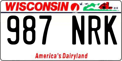 WI license plate 987NRK