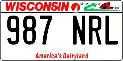 WI license plate 987NRL