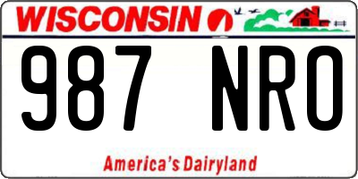 WI license plate 987NRO