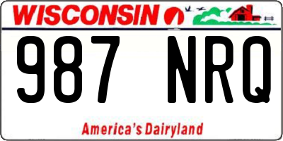 WI license plate 987NRQ