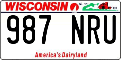 WI license plate 987NRU