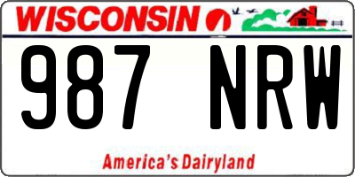 WI license plate 987NRW