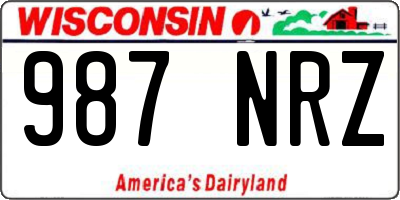 WI license plate 987NRZ