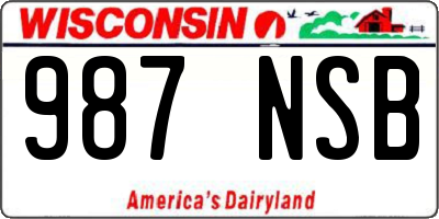 WI license plate 987NSB