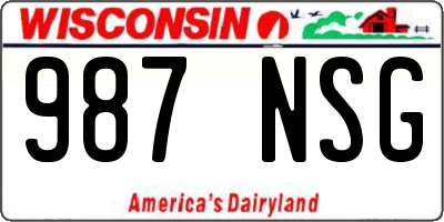 WI license plate 987NSG