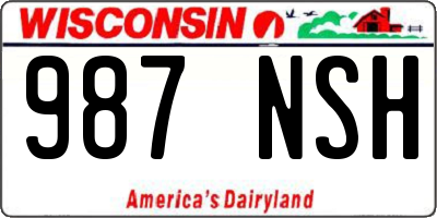 WI license plate 987NSH