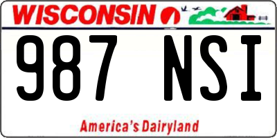 WI license plate 987NSI