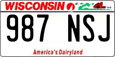 WI license plate 987NSJ