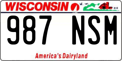 WI license plate 987NSM