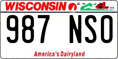 WI license plate 987NSO