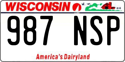 WI license plate 987NSP
