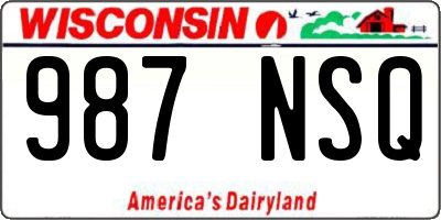 WI license plate 987NSQ