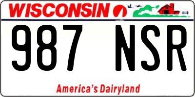 WI license plate 987NSR